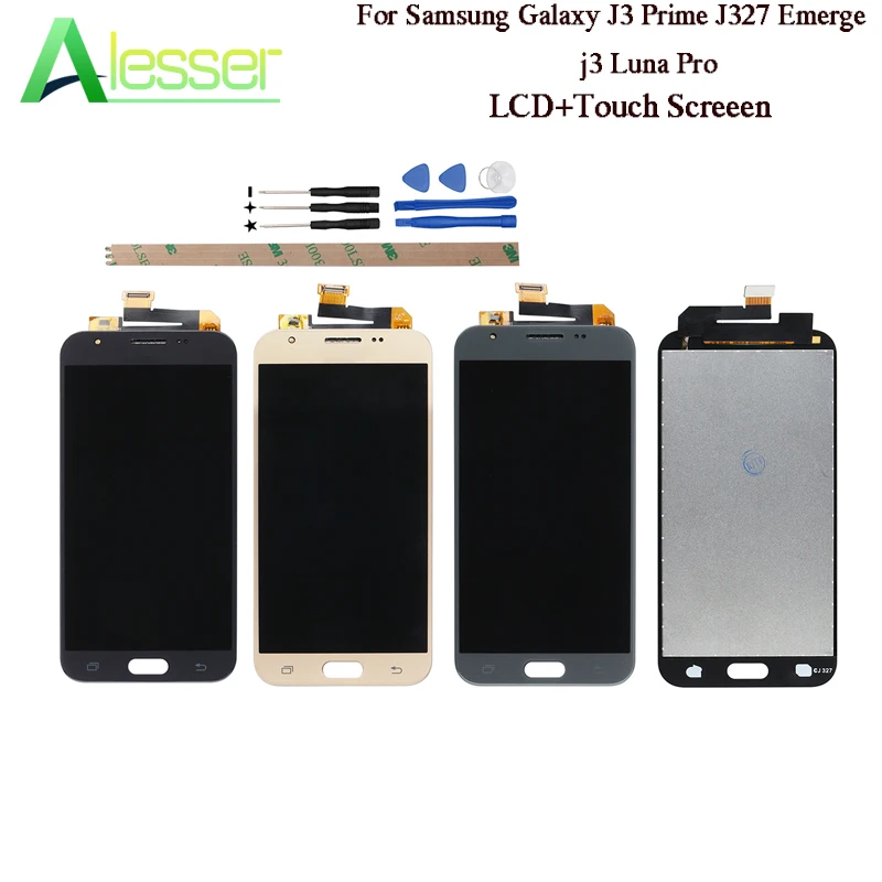 

Alesser For Samsung Galaxy J3 Prime J327 Emerge j3 Luna Pro LCD Display And Touch Screen 5.0'' Assembly With Tools And Adhesive