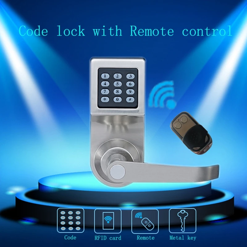 Smart Digital Keypad Door Lock Remote Control+Password+Card+Key Spring Bolt Smart Electronic Lock  4