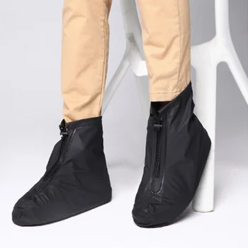 

Waterproof Rain Shoes Cover Bike Outdoor Zipper Reusable Overshoes Anti-Slip Boots Gear Shoes Covers