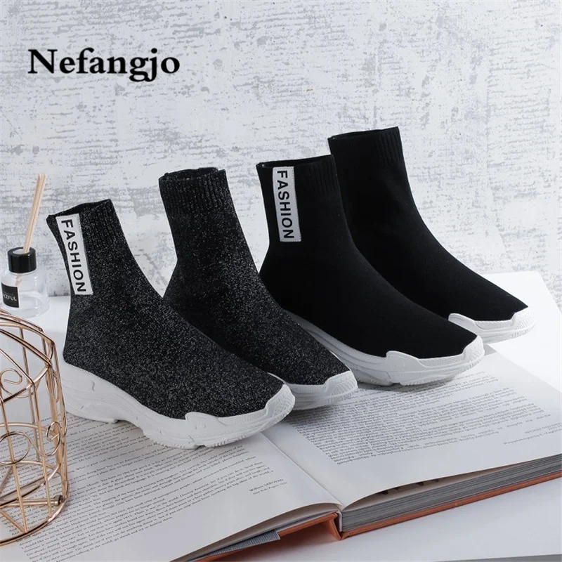 noir En Beige Hiver Sont Et Nefangjo Mode Que Respirant La Casual Sport 2018 Automne Bottes Nouveau Chaussettes Étoiles Même qBqwUApx