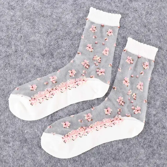 Spring Summer Women's Socks Cool Crystal Silk Socks Short Tube Jacquard Socks Spring Summer Women's Socks Cool Crystal Silk Socks Short Tube Jacquard Socks