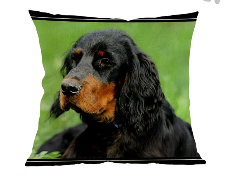 Декоративная наволочка для подушек, чехол cojines decoracion para el hogar linen Gordon Setter dog 45x45, наволочки для автомобильных подушек