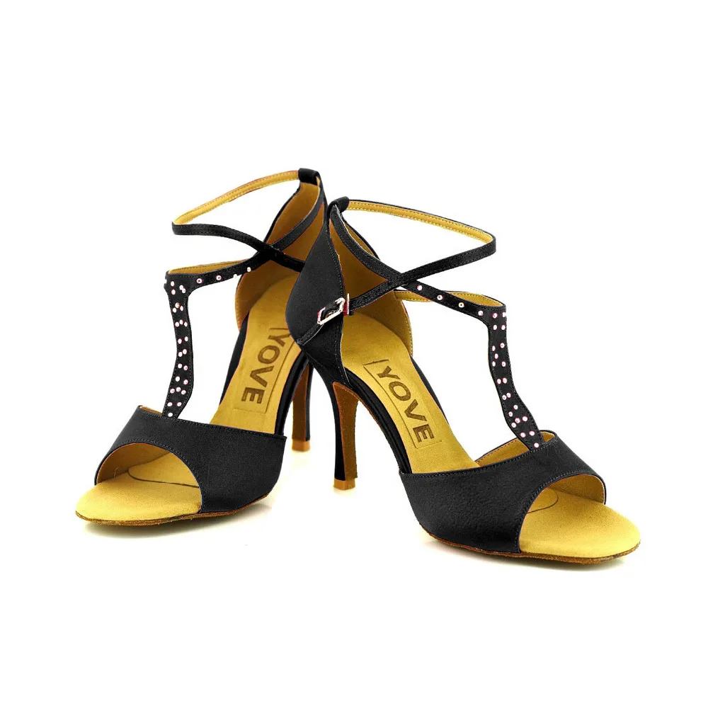 YOVE Dance font b Shoe b font Satin Women s Latin font b Salsa b font