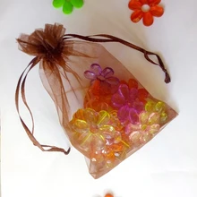 50 шт. 17*23 см коричневая подарочная Сумка из органзы стенд для ювелирных украшений сумки Сумка на шнурке для браслетов/ожерелья Мини сумка из пряжи