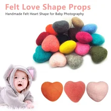 Girl Props Photography Photography of Newborns of Felt Shape of Love Props Photo Session Handmade Felt Heart Shaped Baby Girl