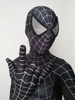 

Black Raimi Spiderman Costume 3D Printed Spiderman Cosplay Halloween Costume For Adult/Kids Detachable Mask