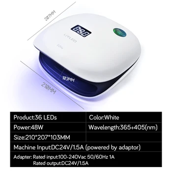 

Bukio Nails Material SUN4 48W LED UV Lamp Nail Dryer Gel Varnish for A Lamp for Curing Gel Polish Art Tool Light 36pcs