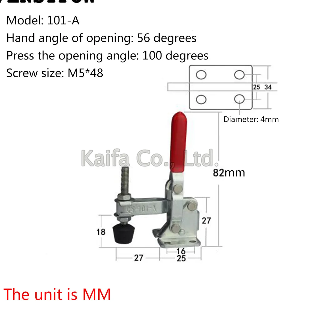 

1pcs Fast U Metal Clip Toggle Clamp Rod Vertical Arm Welding Machine Operation Electronic Equipment