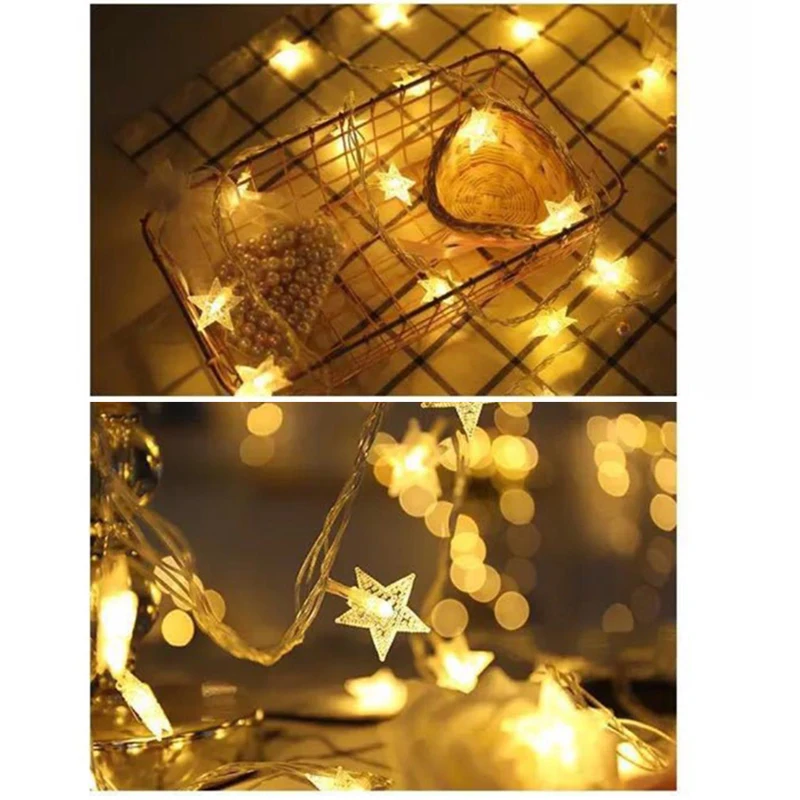 10 м светодиодный Звездный Сказочный светящаяся гирлянда Новинка для нового года, Рождества, свадьбы, домашнего интерьера