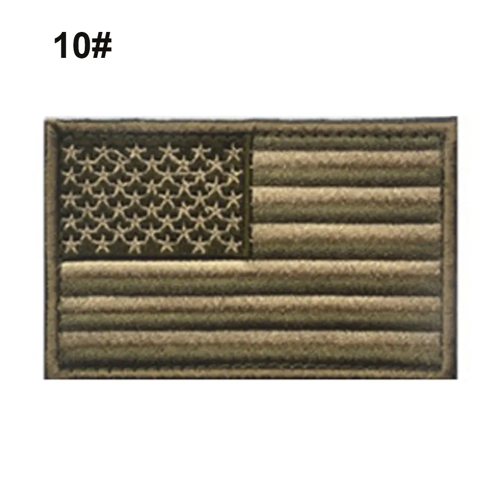 Высококлассная вышитая нить Американский вышитый флаг нашивка патриотическая США Военная тактика нашивка железная или пришить к любой одежде - Цвет: 10