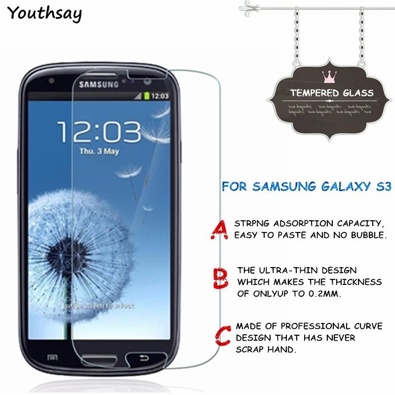 2 шт для стекла Samsung Galaxy S3 закаленное стекло защиты экрана Стекло пленка i9300