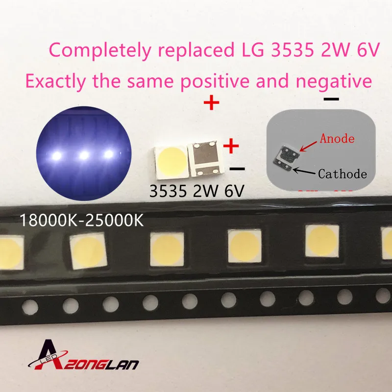 3535 6V холодный белый 200 шт./лот для LG SMD LED CHIP 2W ТВ/LCD подсветки ТВ приложения|smd led|led tv