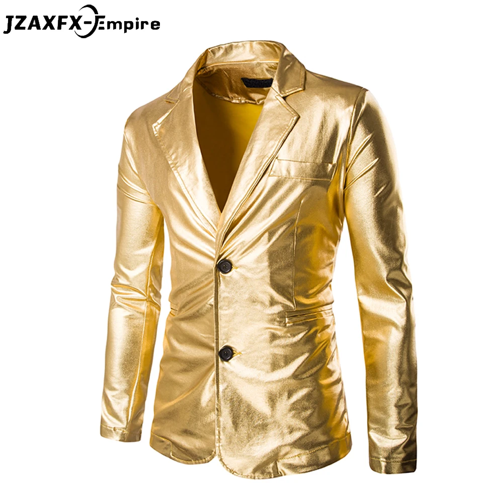 2017 New Arrival Men gold Suit Jacket High Quality Mens Night Club
