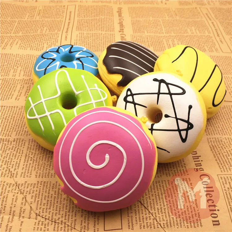 imágenes para Comercio al por mayor 10 unids/lote kawaii Rosquilla simulación fragancia jumbo bollo blando queeze juguetes lindo squishies pan imágenes para Comercio al por mayor 10 unids/lote kawaii Rosquilla simulación fragancia jumbo bollo blando queeze juguetes lindo squishies pan