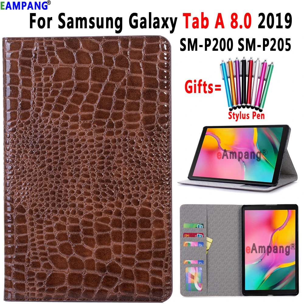 Чехол для Samsung Galaxy Tab A 8 0 2019 чехол P200 P205 SM из крокодиловой кожи с отделением