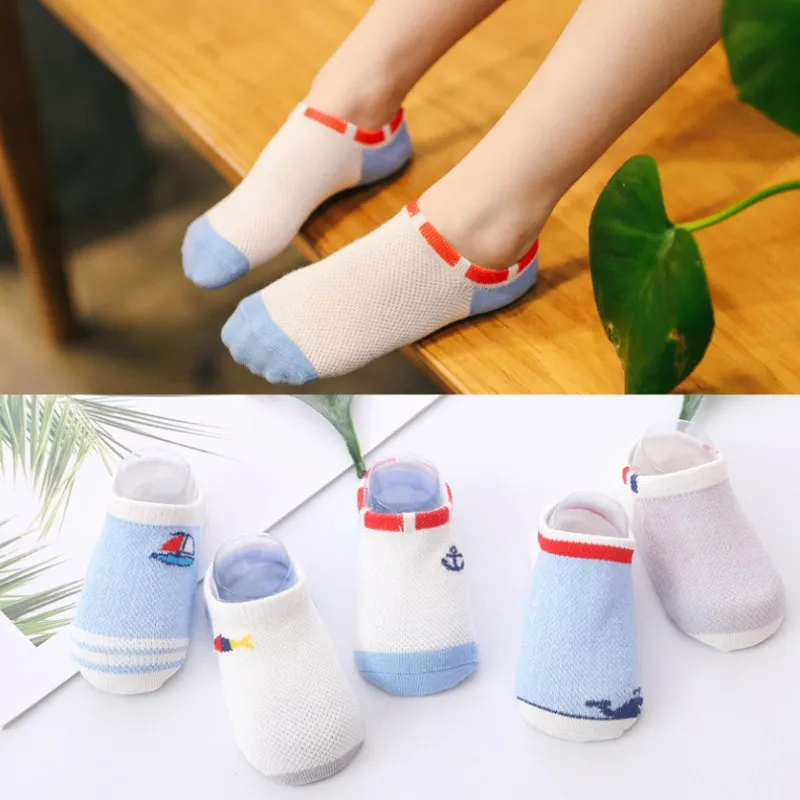 5 Pairs/lot Summer thin socks Children Cotton Socks Boy,Baby,Infant Keep Warm Stripe Dots