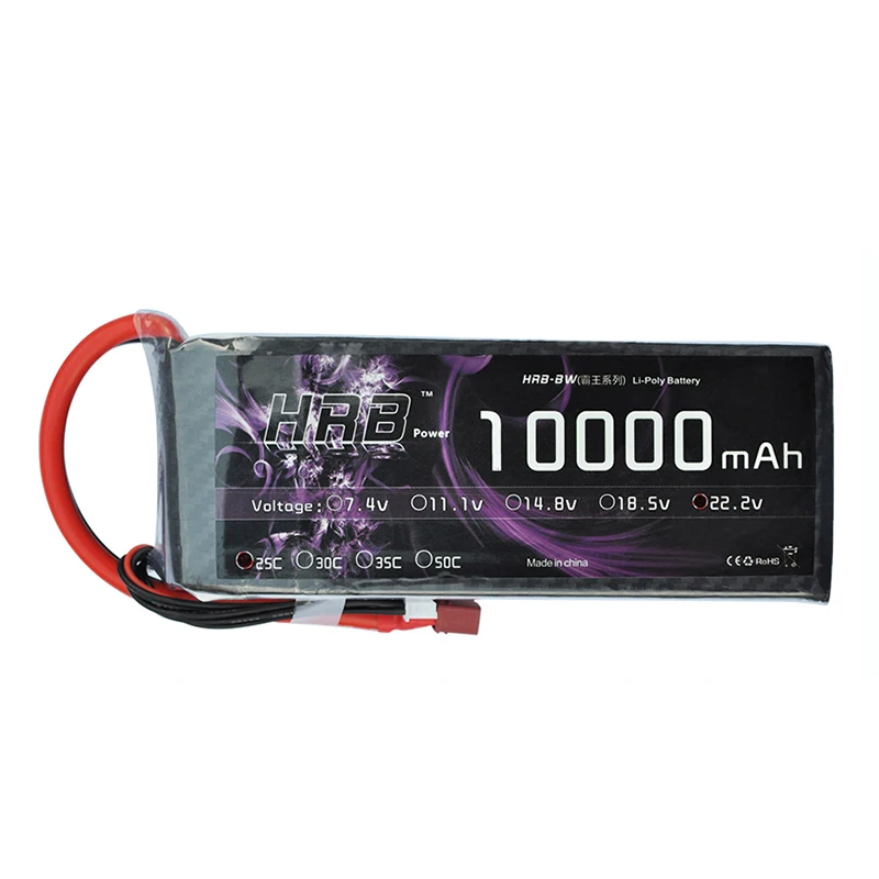Аккумулятор hrb lipo 22 2 V 10000mAh 6S 25C 50C XT60 для радиоуправляемого автомобиля самолета