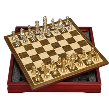 High Quality Hot Classic Zinc Alloy Pieces Chess Wood Coffee Table Pattern Professional Chess Set Traditional Family Board Games High Quality Hot Classic Zinc Alloy Pieces Chess Wood Coffee Table Pattern Professional Chess Set Traditional Family Board Games