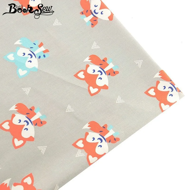 

Booksew 100% Cotton Fabric Tecido Tissu Fox Animal Design DIY Handmad Quilting Bedsheet Baby Sewing Cloth Patchwork Craft Tela