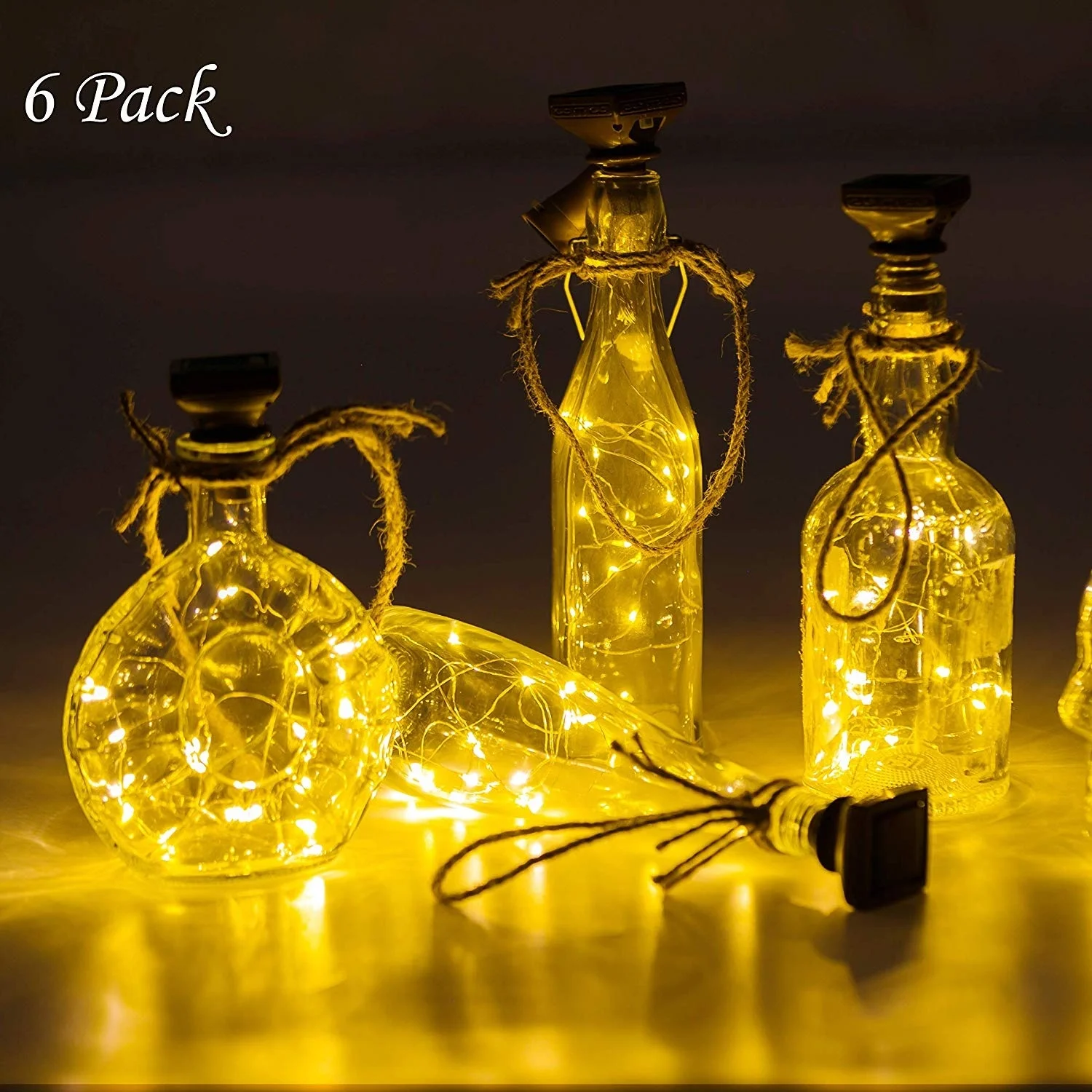 Solares da Garrafa de Vinho Luzes em Forma de Cortiça de Cobre Impermeável para a Decoração do Caminho do Casamento Luzes Postas Bloco 20 Conduziu Branco Quente 6 - 12 6 Cheap Fios de iluminação