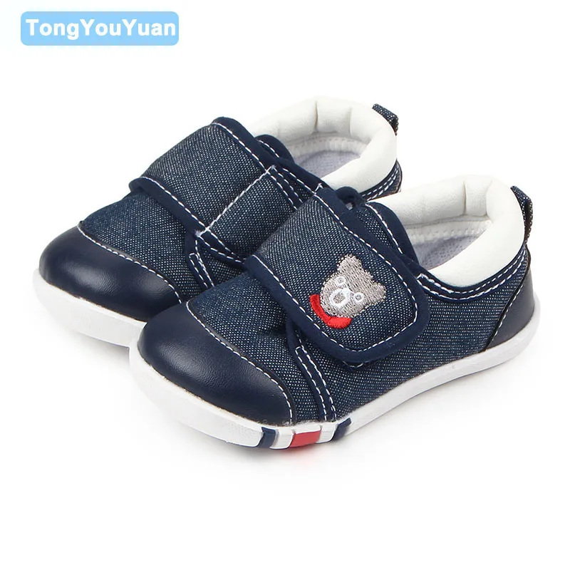 

New Summer Spring Autumn Patch Kids Shoes Embroidered Bear Rubber Sole Kids Boy Sports Kids Shoes For 1-3 Years Old