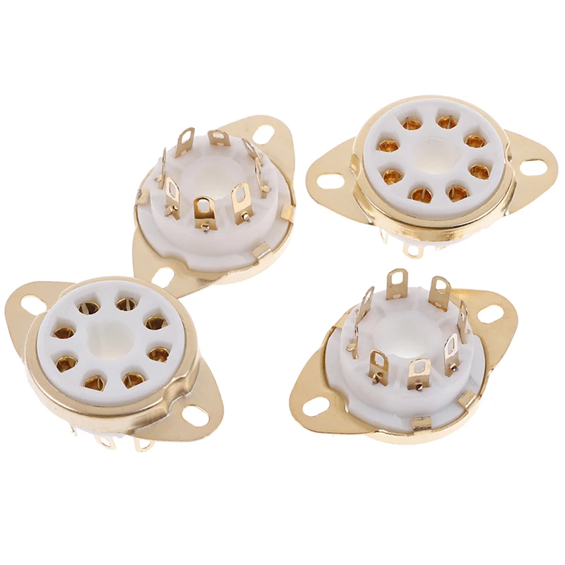 4pcs Ceramic 8pin Octal Tube Socket Valve Tube Base For EL34 KT88 6550 6L6 GZ34 5881 274B 5AR4 Vintage Tube AMP Hifi Audio DIY