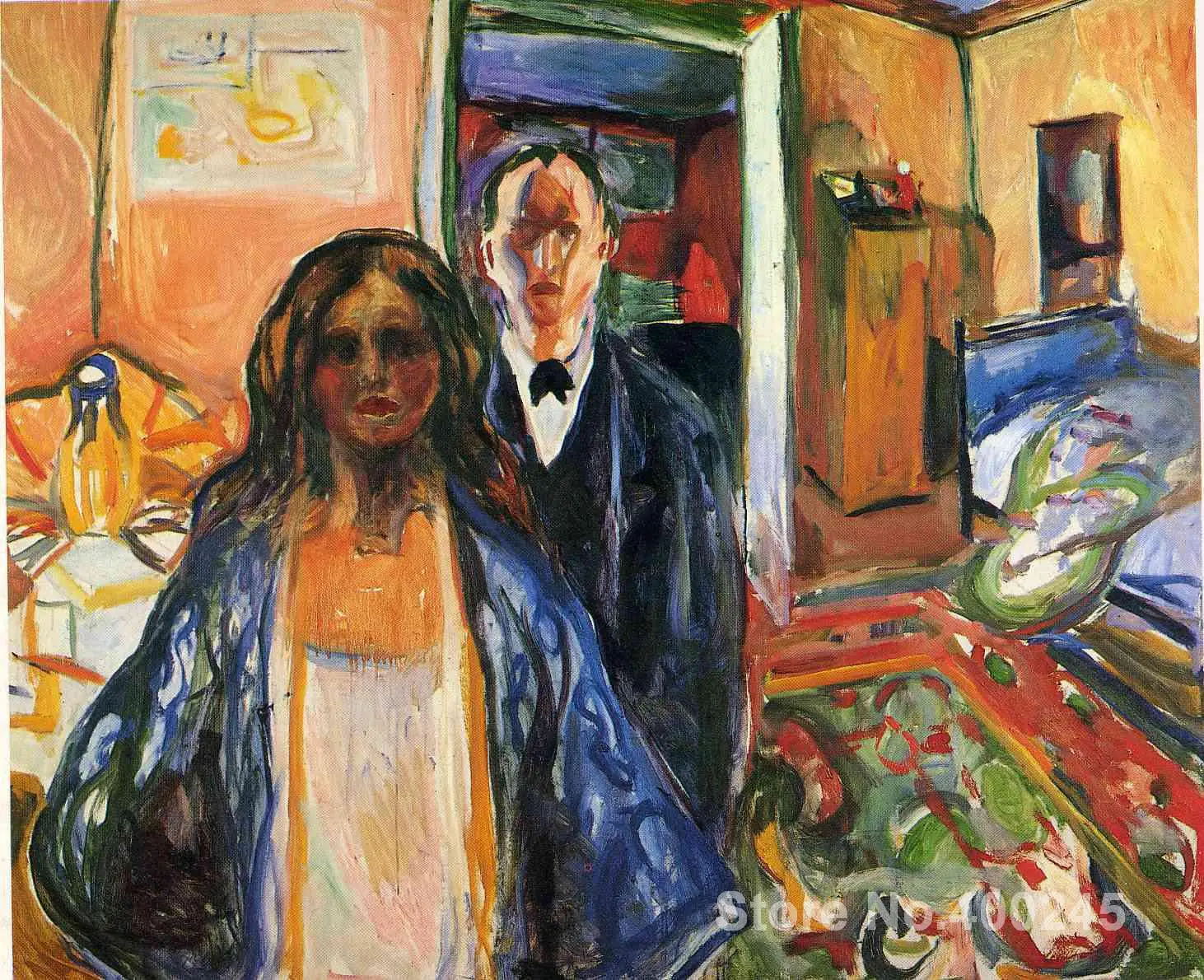 Художник и его модель от Edvard Munch Современная Художественная живопись Высокое