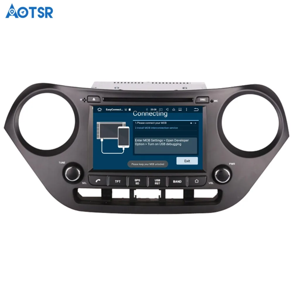 Perfect Aotsr Android 8.1 GPS navigation Car DVD Player For Hyundai I 10 I-10 2013+ multimedia 2 din radio recorder 4GB+32GB 2GB+16GB 4