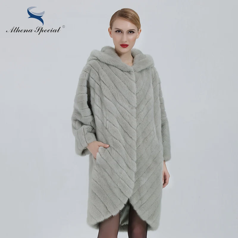 Марка Athena Special 2016 Шуба Норка Женская Оригинальная Модель из Натурального Меха