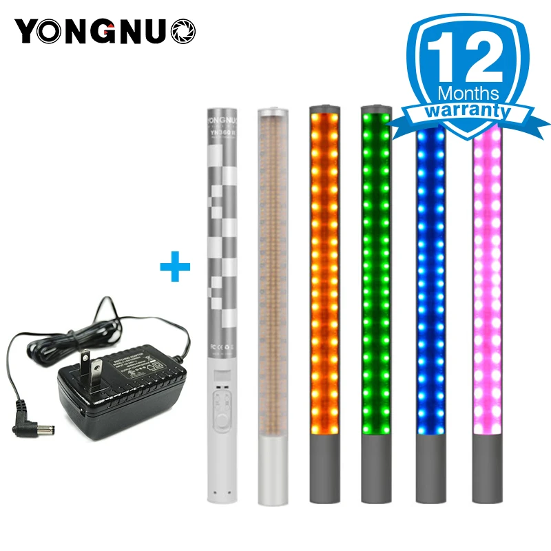 

YONGNUO YN360 YN360 II Handheld ICE Stick LED Video Light built-in 18650 lithium battery 3200k-5500k RGB controlled by Phone App