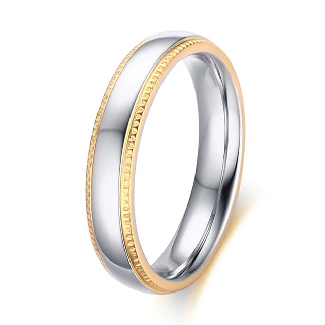 Aliexpress Womens 4mm Slim Stainless Steel Wedding Band Womens 4mm Slim Stainless Steel Wedding Band Ring Milgrain Edges Domed Cly For Female