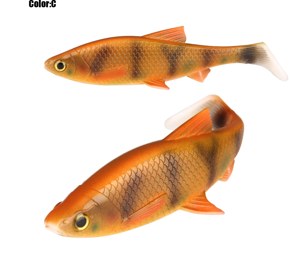RoseWood 1pc 40g84g Perfect T-Style Tail 3D Scanned Soft Fishing Lure + 1PC Double VMC Hooks With Screw Connector For Big Game  (7)