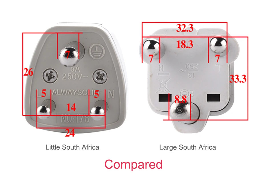 Large South African conversion plug 10A Socket Cape Town India Nepal Lanka Travel Adapter Plug Mobile phone laptop charging (4)