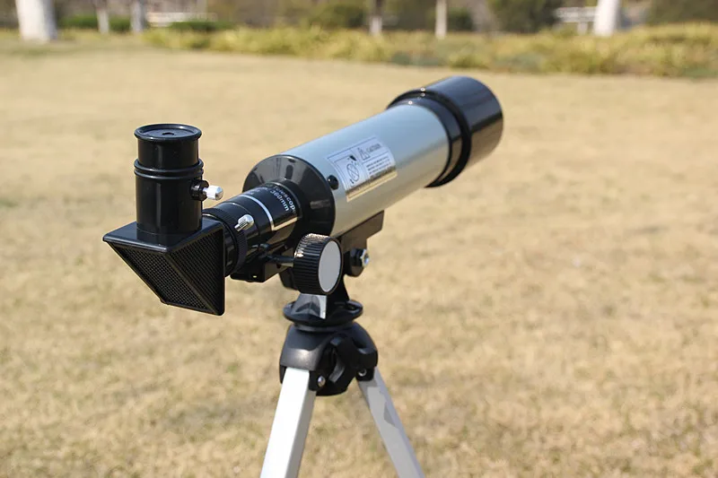 

Telescope With Portable Spotting Scope Silver Color HD Refractive Tripod Outdoor Observation Night Exploration Star