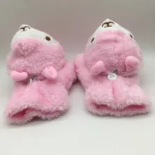 Женские зимние теплые модные перчатки без пальцев, варежки, милые шерстяные перчатки из альпаки