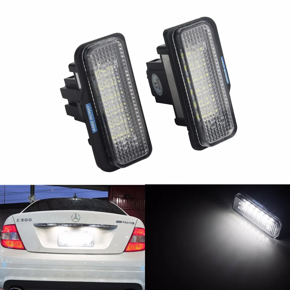 

ANGRONG 2x For Mercedes Benz W211 W219 SLK R171 S203 LED License Number Plate Light White Error Free(CA160)