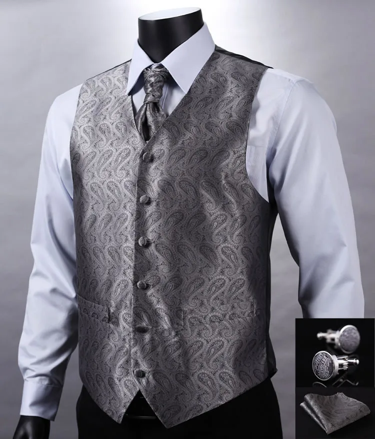 VE01 Gray Silver Paisley