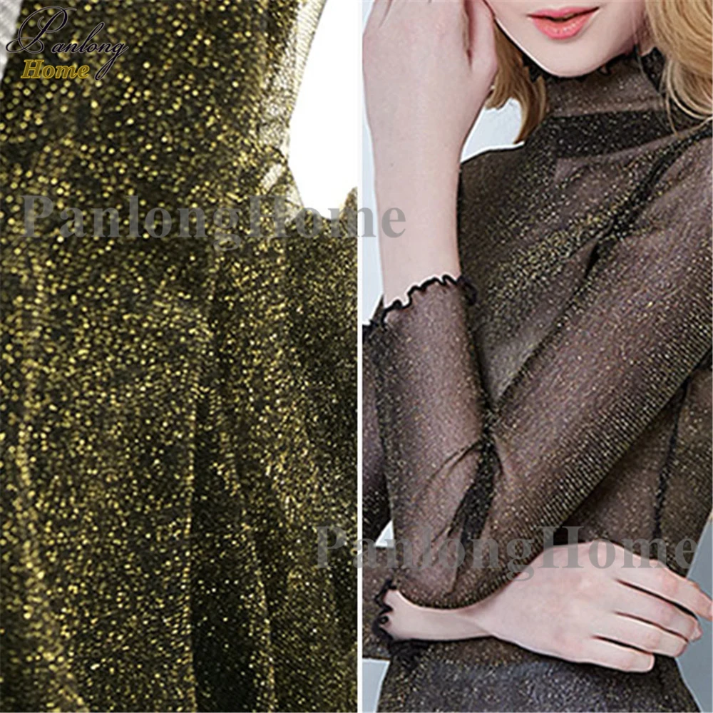 

PanlongHome Mesh Gauze Stretch Fabric Stage Performance Clothing Primer Shirt Dress Single Wear Wedding Decoration Lace Fabric