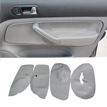 Gris RHD/LHD para VW Golf 4 MK4 Bora Jetta 1998 1999-2003 2004 2005 2006 Panel del reposabrazos de la puerta del coche cubierta de cuero de microfibra