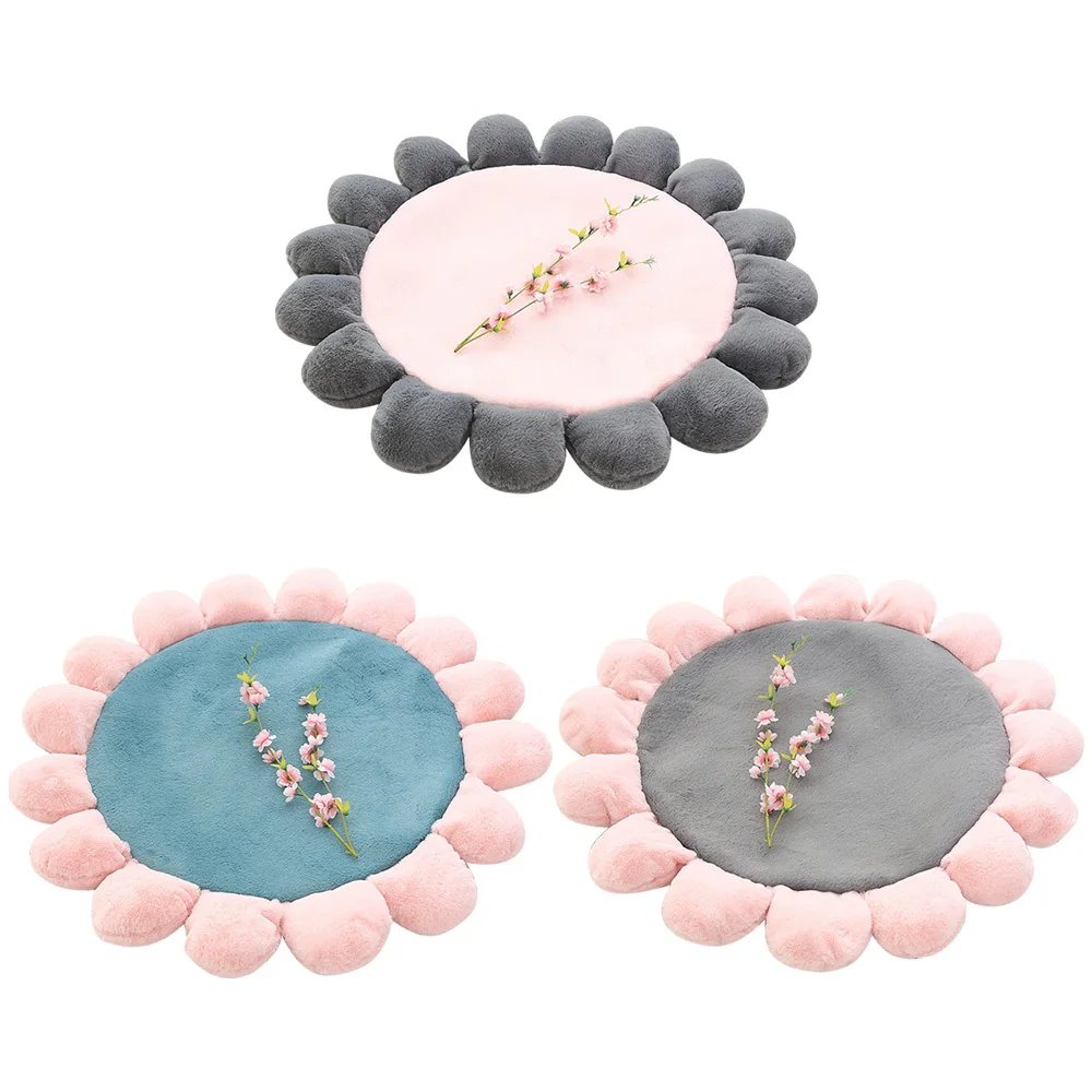 

1.1m Baby Room Crawling Pad 3D Round Flower Shape Rug Living Room Stretch Carpets Play Mat Folding Children's floor Mat Carpet