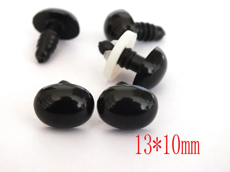 fress ship!!! 13x10mmBlack Safety Eyes& Oval Nose for crochet doll-totally-50pcs