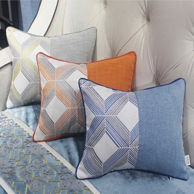 European Jacquard Cushion Cover Luxury Patchwork Cojines Decorativos Para Sofa Decorative Pillows High Precision Cushions 1 pc | Дом и сад