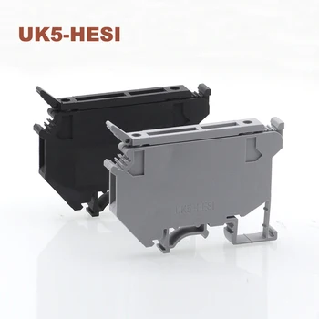 

10/15/50pcs Din Rail Clamp fuse terminal blocks UK5-HESI screw wire electric cable connector bornier Wiring terminals block seat