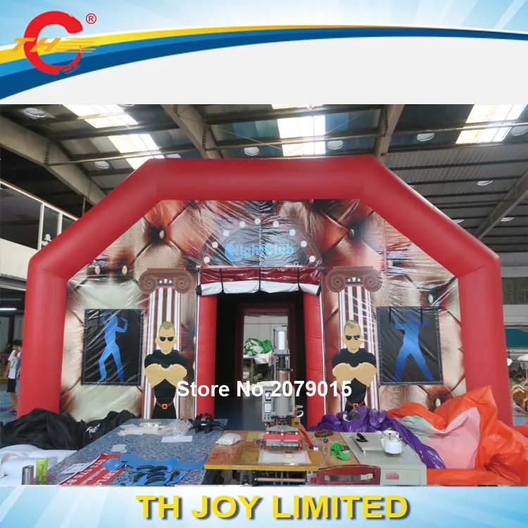

free air shipping to door,8*7*4mH inflatable disco night club house,inflatable pub bar event party tent