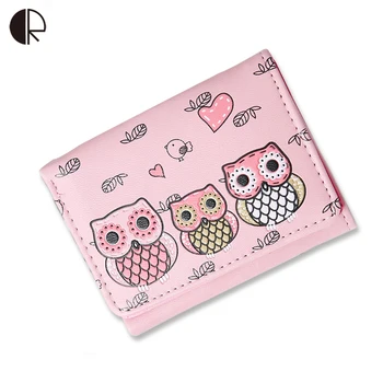 

Women Clutch Owl Wallets Cute Short Style PU Leather Pochette Ladies Animal Pattern Purses Girls Coin Purse Carteras