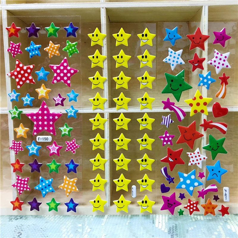 10 листов, объемные наклейки со звездами для мальчиков и девочек, Подарочные игрушки для детей, товары для учителя, Детские Игрушки для раннего обучения, GYH