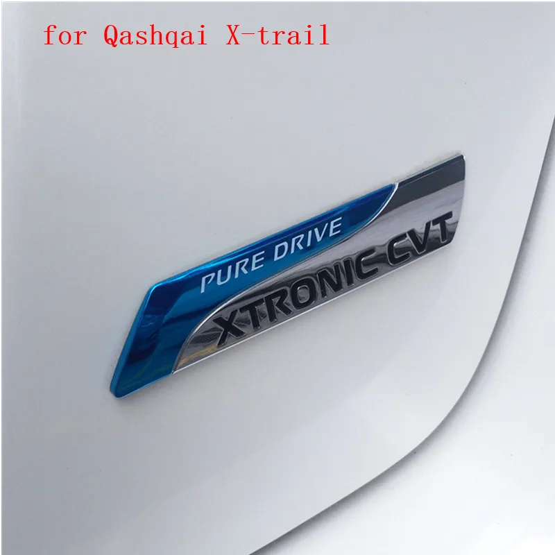 1pcs-PURE-DRIVE-XTRONIC-CVT-3D-Car-emblem-Badge-for-Nissan-Qashqai-X-trail-Juke-Tenna