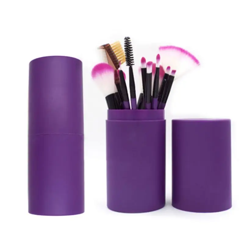 

Beauty Make Up Eye Brushes Rose Makeup Set Tools Brush Pencil shadow Eyeliner Pot Handle Purple Plastic P1