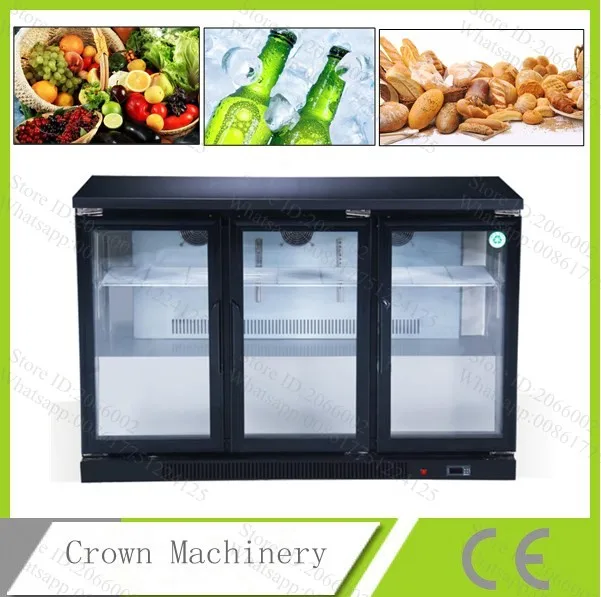 3 push and pull glass door straight cooling 330L fruit/drink/cake/bread freezer refrigerator cabinet | Бытовая техника