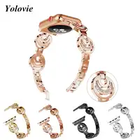 Diamond Metal Band For Apple Watch 40mm 44mm Crescent Stainless steel Women bracelet For iwatch 38mm 42mm Series 5 4 3 2 1